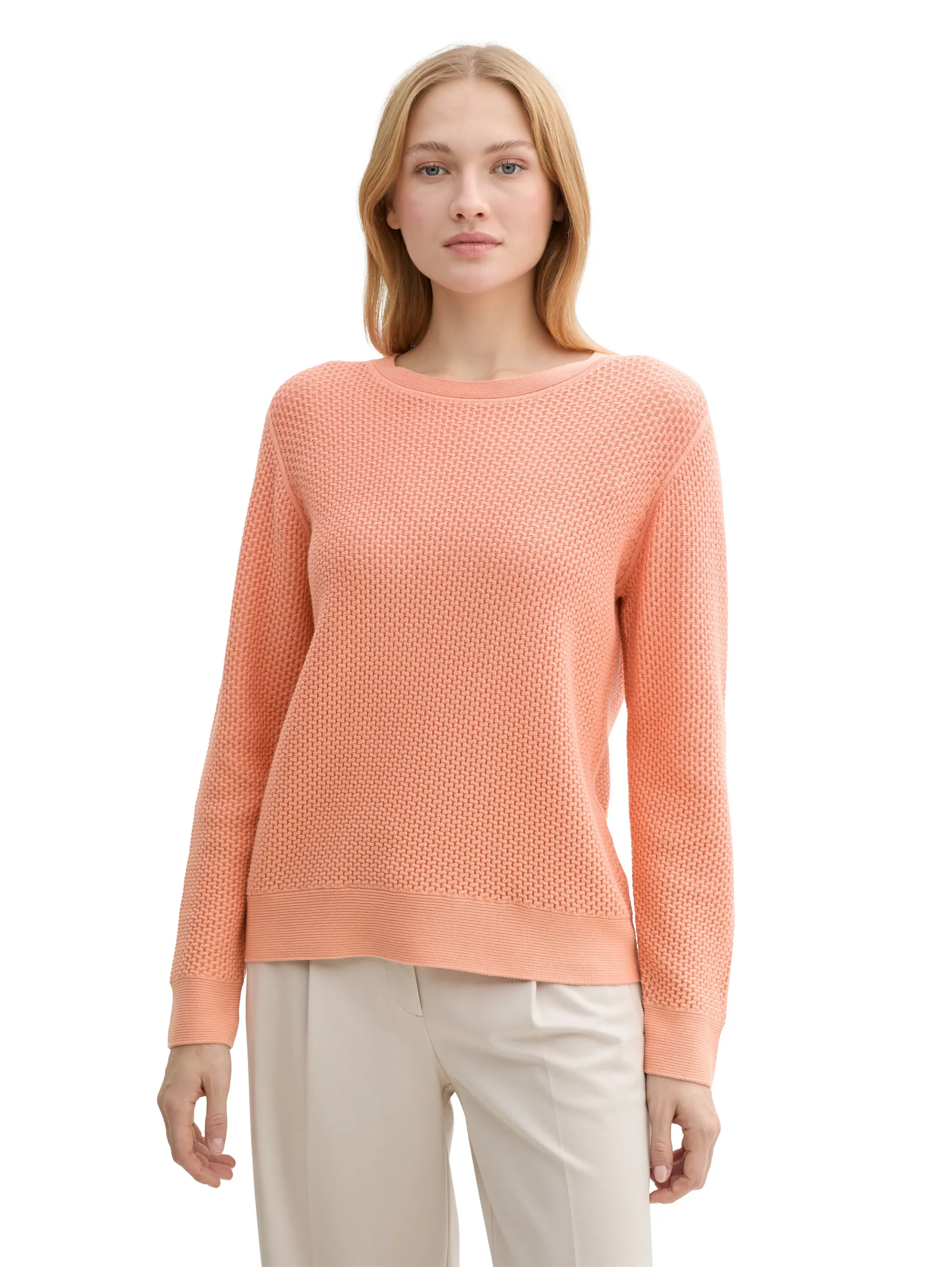 Tom Tailor 1045824 knit structured crew-neck Rot 903068 37121 4