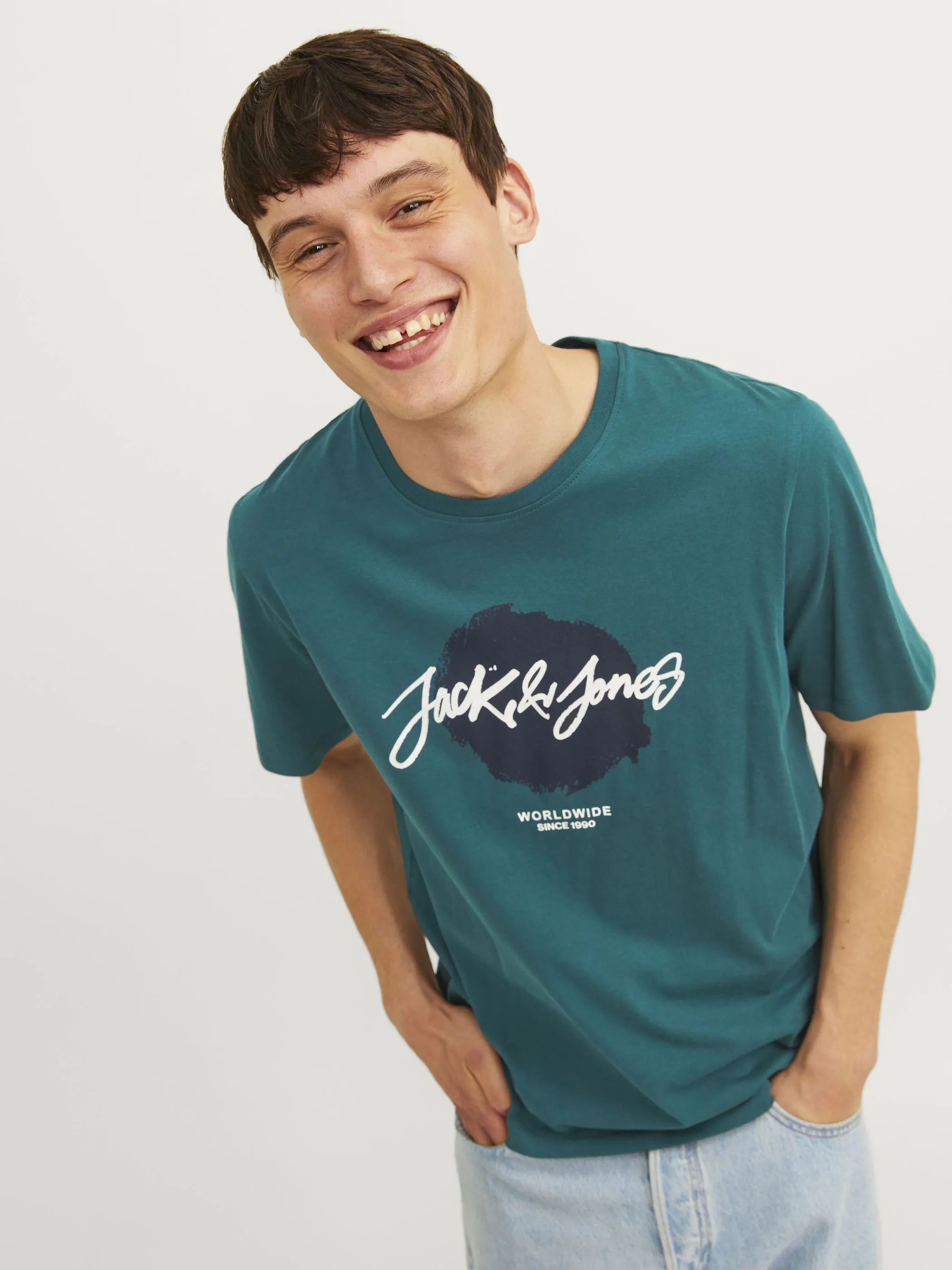 Jack Jones 12256774 JJTILEY TEE SS CREW N Grün 898090 176441