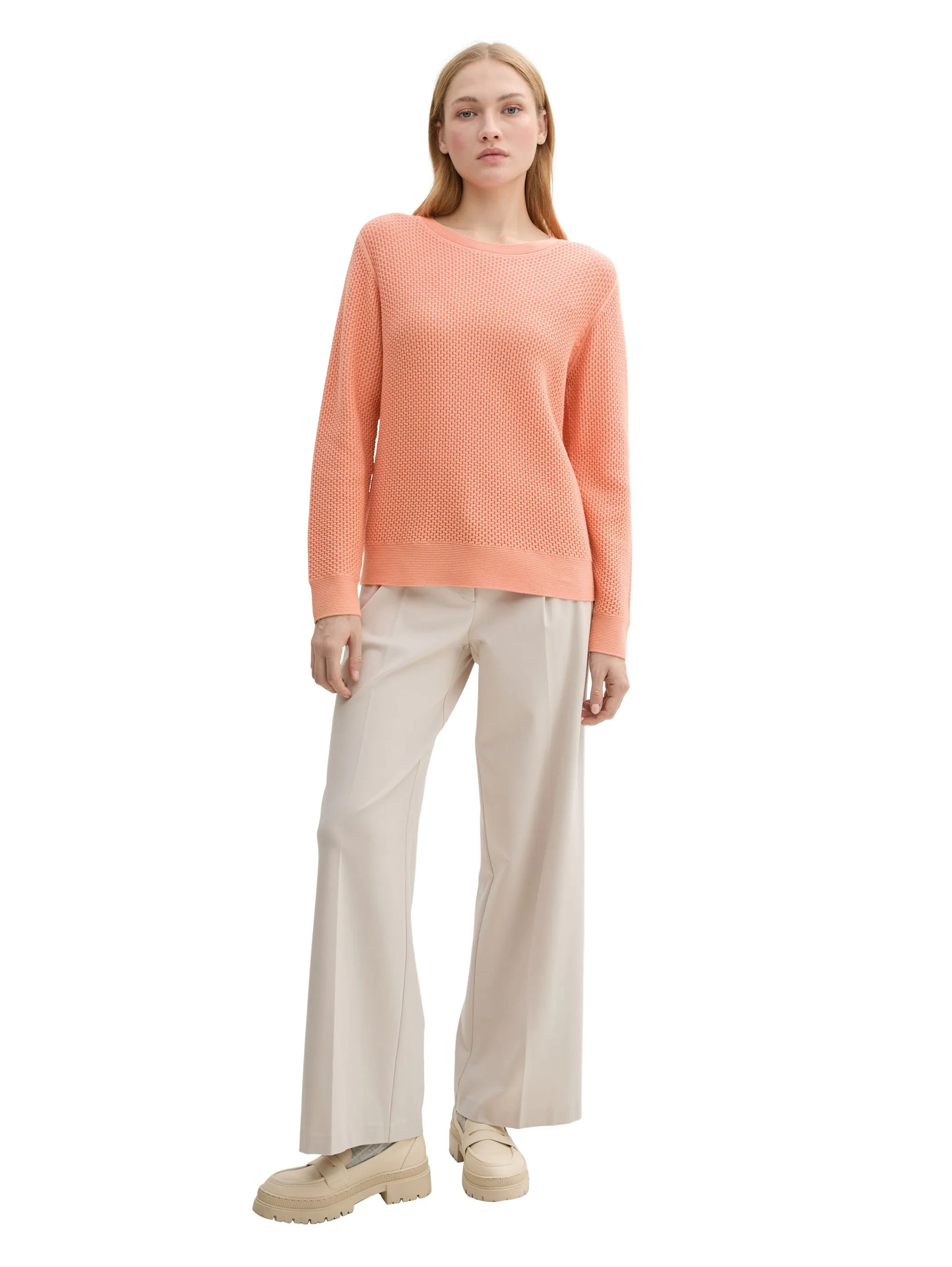 Tom Tailor 1045824 knit structured crew-neck Rot 903068 37121 3