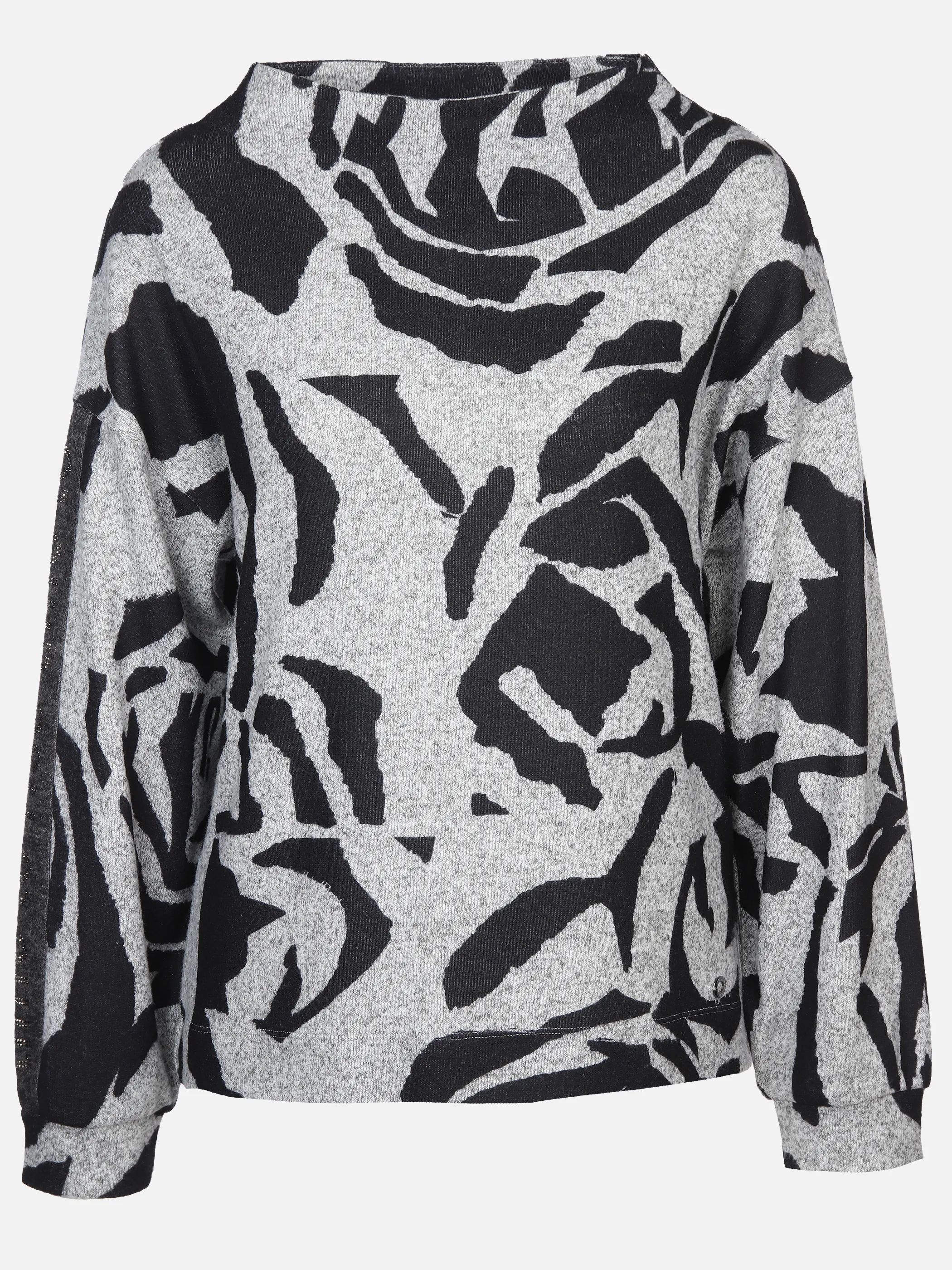 Lisa Tossa Da-Print-Flausch-Shirt Grau 900301 GRAU MEL 1