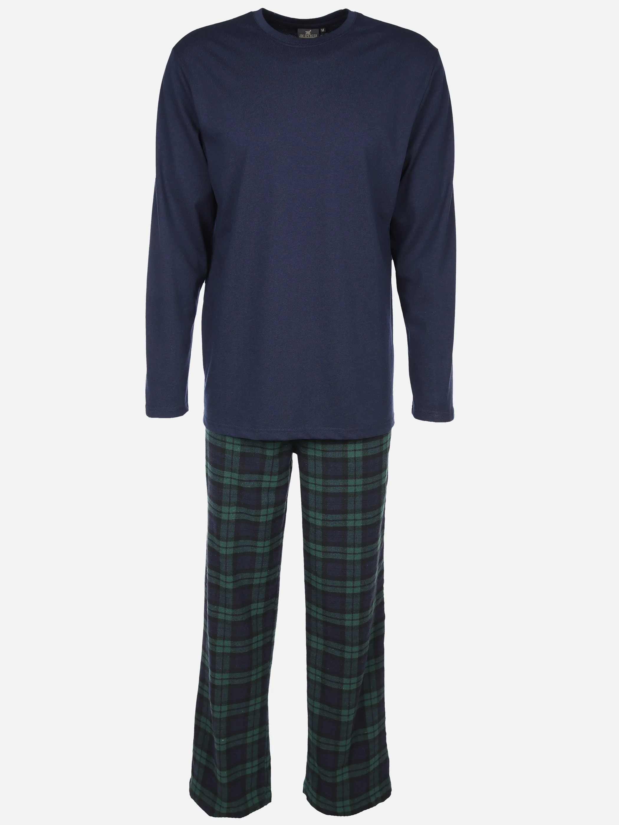 Jim Spencer He. Pyjama Flanell Hose + Long Blau 900855 NAVY 1