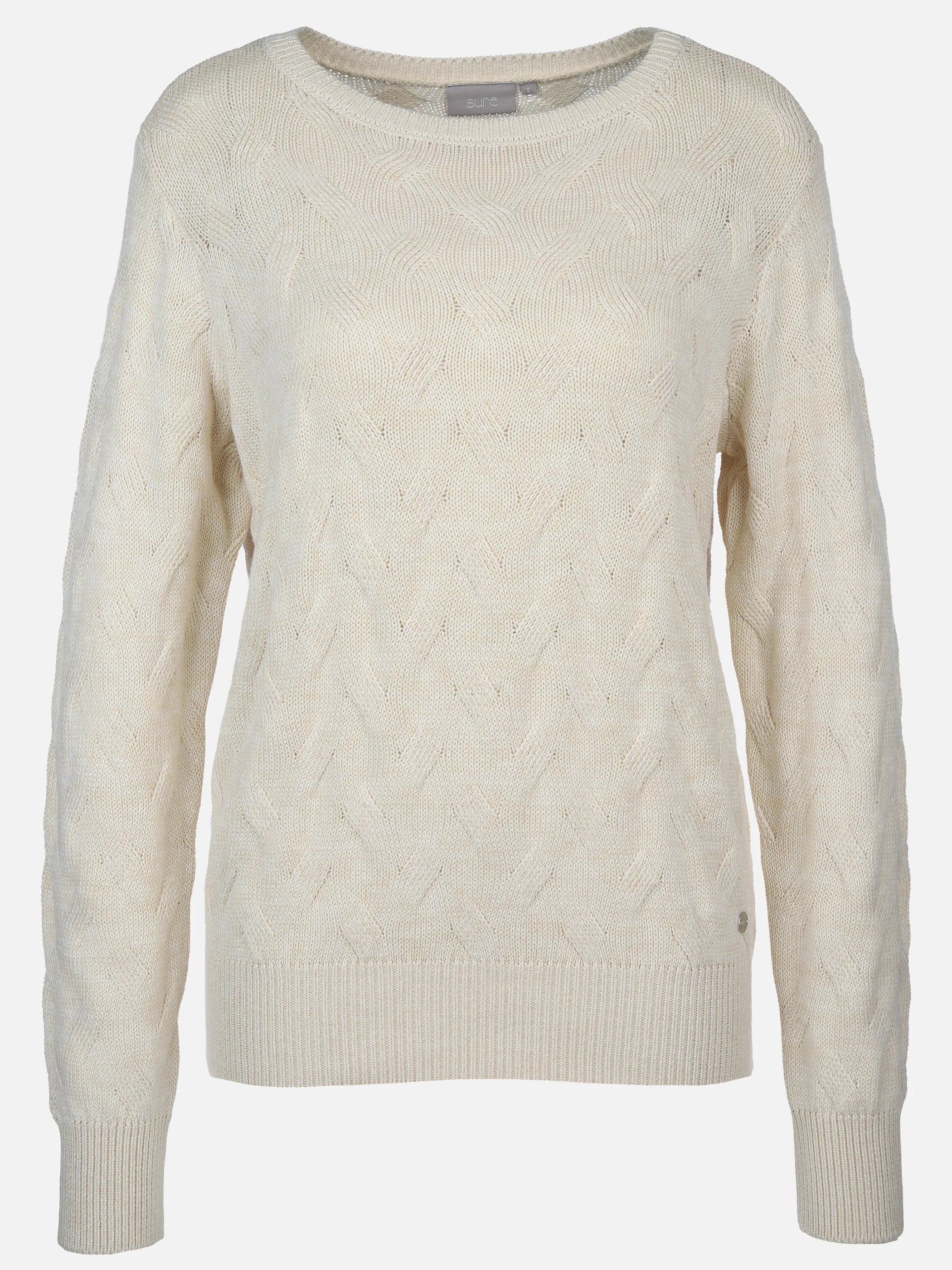 Sure Da-Pullover m. Zopfmuster Beige 896758 BEIGE 1