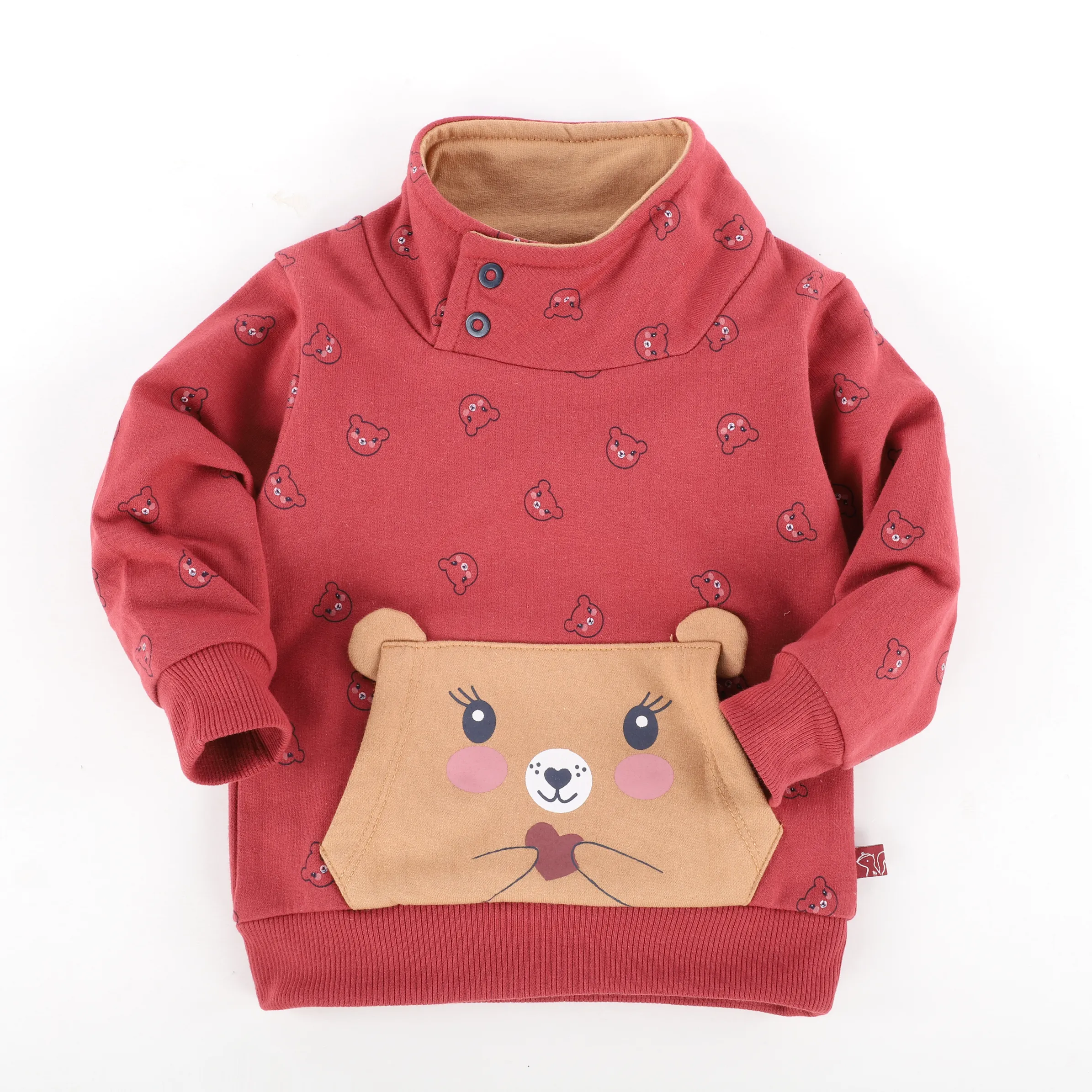 Bubble Gum BM Sweatshirt mit Schalkragen in bordeaux und Rot 884948 BORDEAUX 3