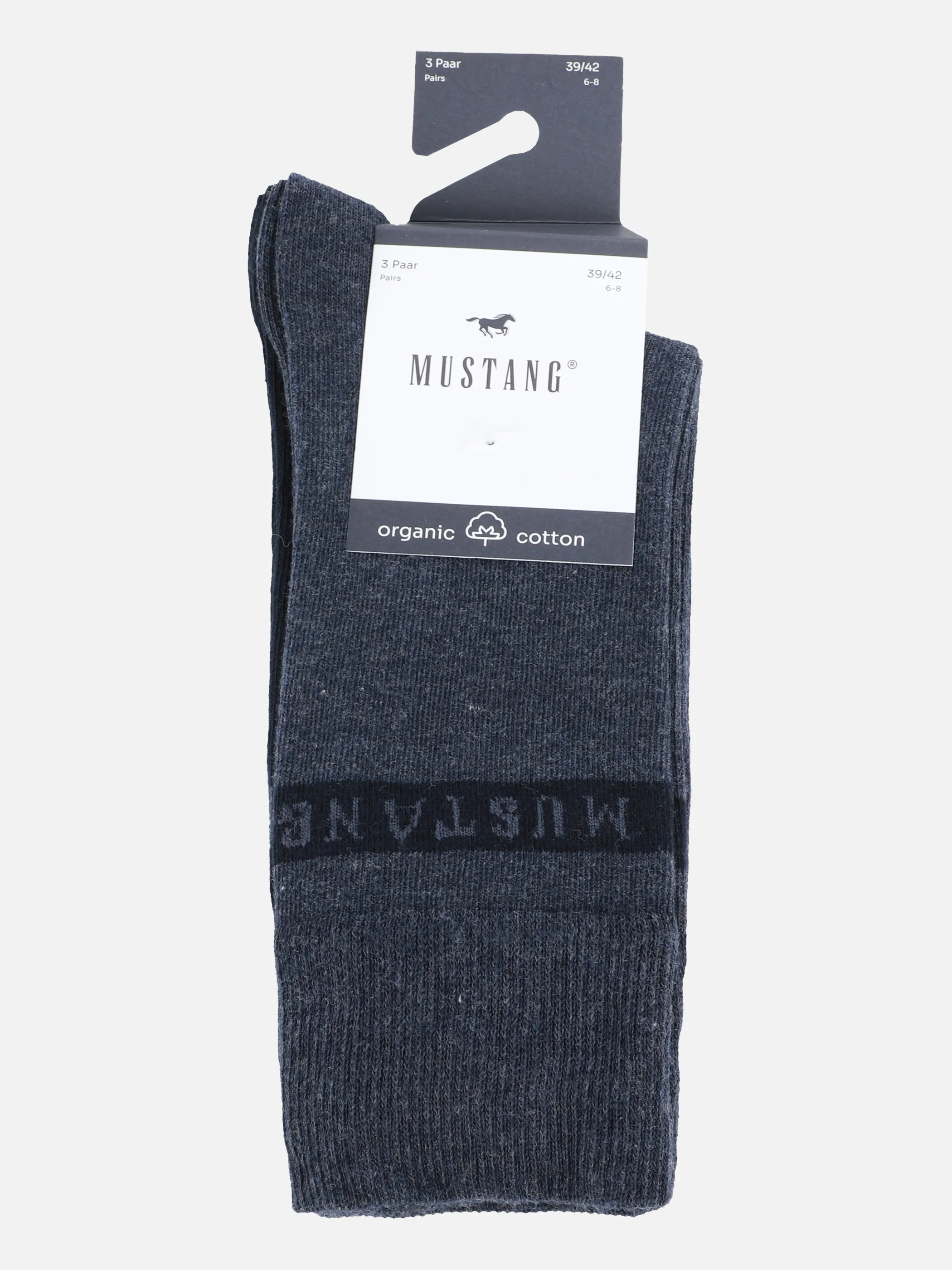 Mustang MU31039 He-Socken 3er organic Blau 861711 5703 3