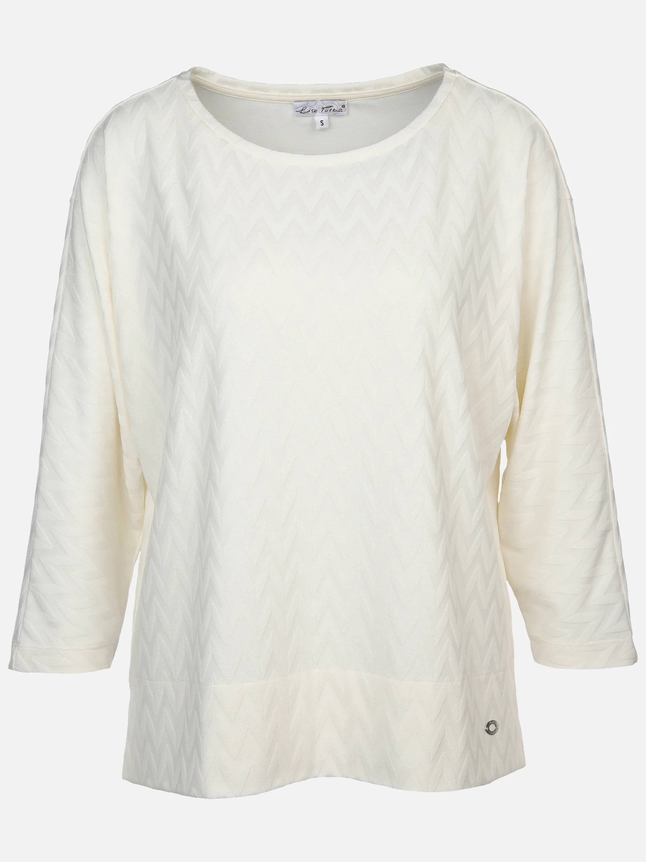 Lisa Tossa Da-Jacquard-Shirt langarm Weiß 897608 OFFWHITE 1